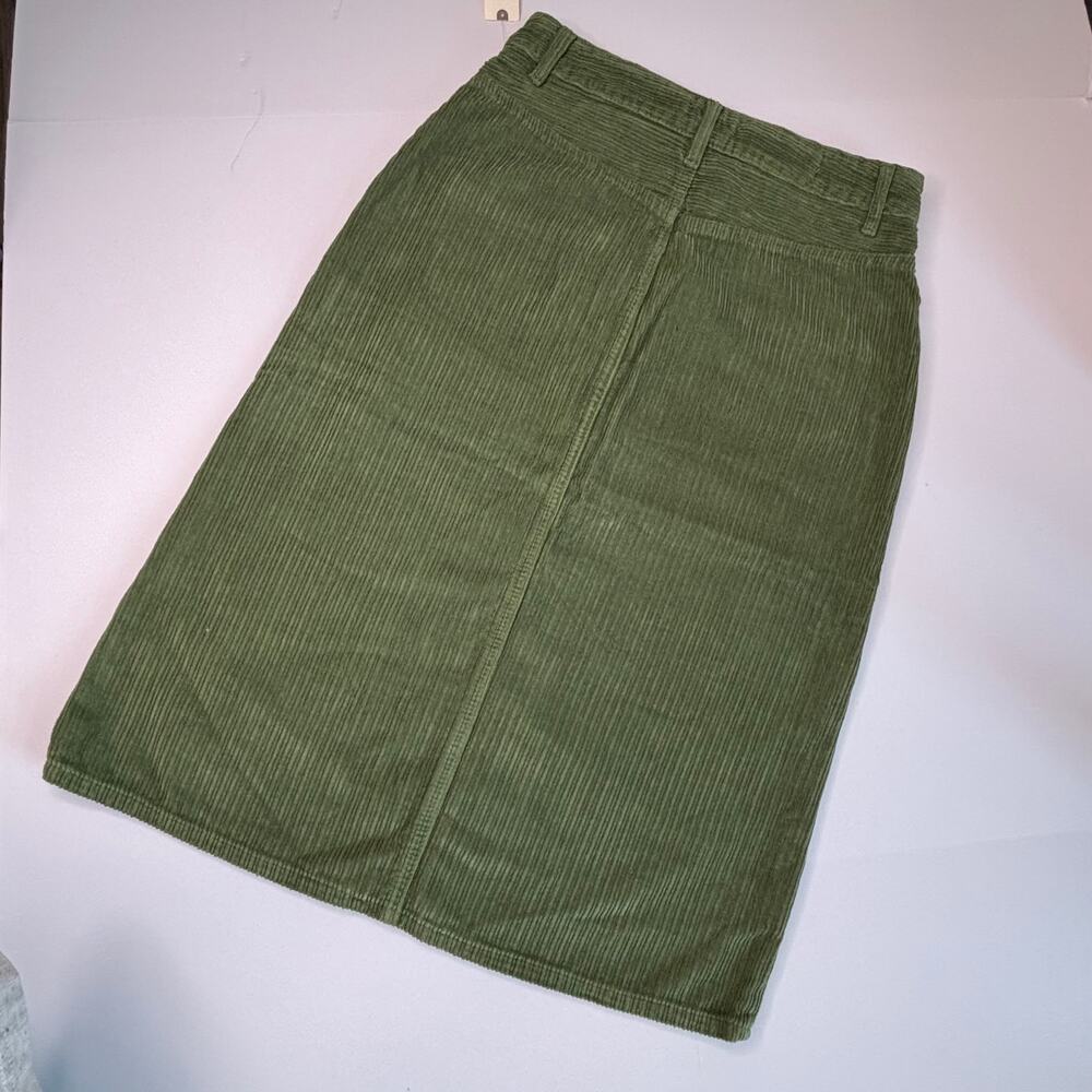 Anthropologie Pilcro Green Corduroy Button Front Pencil Midi Skirt NWT 2 - Picture 5 of 11